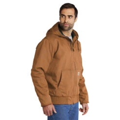 Carhartt Men's Brown Tall Washed Duck Active Jacket -Best Clothing Shop CTT104050 Brown HTS