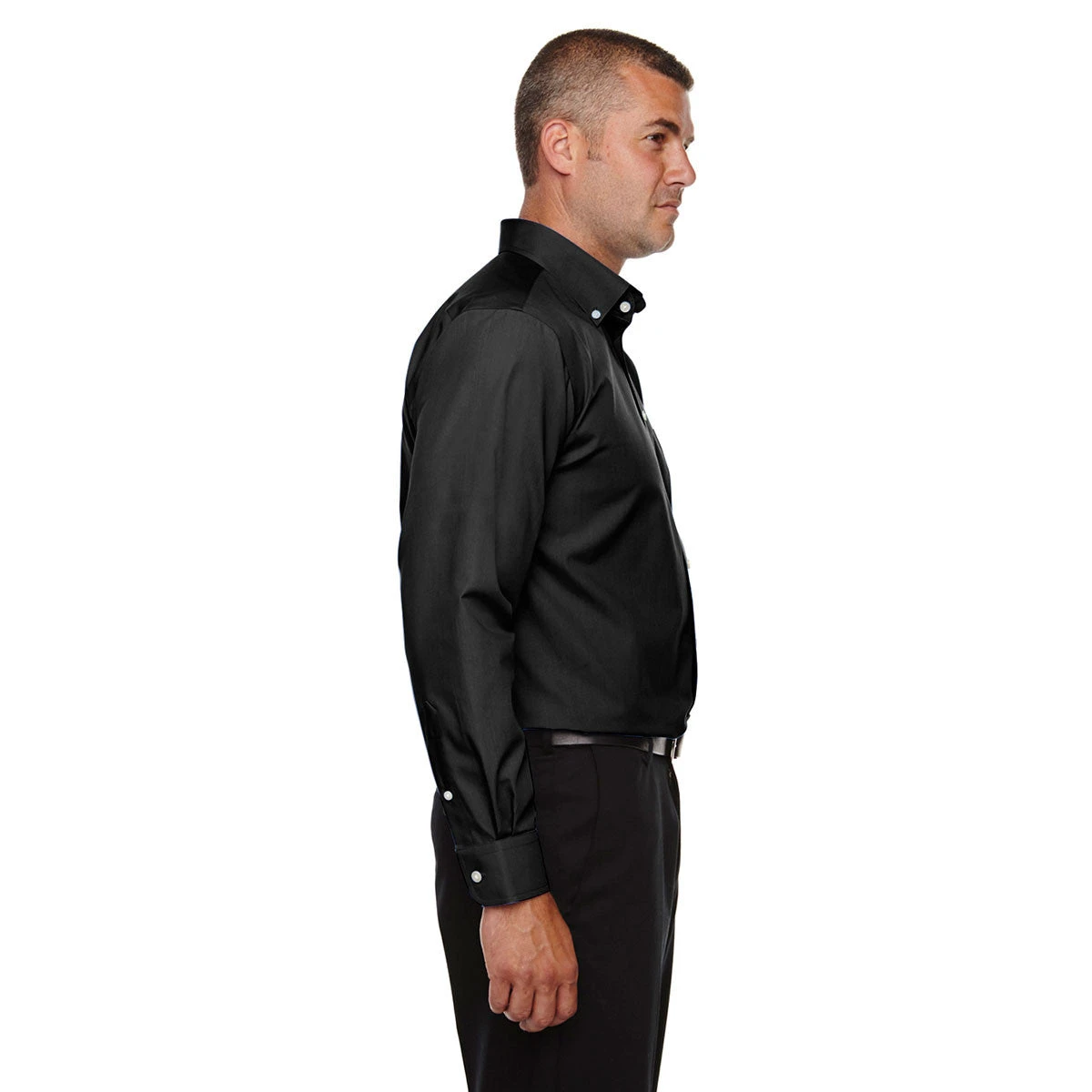 Devon & Jones Men's Black Tall Crown Collection Solid Broadcloth 3 Devon & Jones Men's Black Tall Crown Collection Solid Broadcloth - Image 3