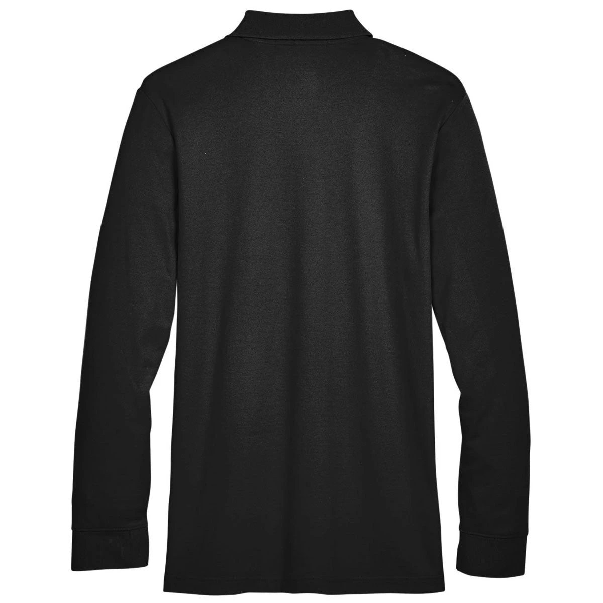Devon & Jones Men's Black CrownLux Performance Tall Plaited Long Sleeve Polo 2 Devon & Jones Men's Black CrownLux Performance Tall Plaited Long Sleeve Polo - Image 2