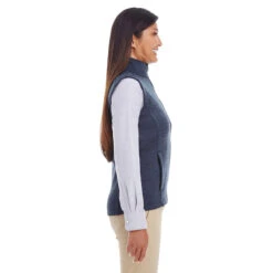 Devon & Jones Women's Navy Heather Newbury Melange Fleece Vest -Best Clothing Shop DG797W Navy Heather HTS