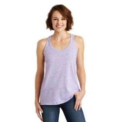District Women's White/Pink Cosmic Cosmic Twist Back Tank -Best Clothing Shop DM466 White Pink Cosmic HTF