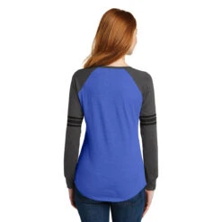 District Women's Heathered True Royal/Heathered Charcoal/Black Game Long Sleeve V-Neck Tee 8 District Women's Heathered True Royal/Heathered Charcoal/Black Game Long Sleeve V-Neck Tee -Best Clothing Shop DM477 Heathered True Royal Heathered Charcoal Black HTB