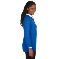 Devon & Jones Women's French Blue Perfect Fit Ribbon Cardigan -Best Clothing Shop DP181W French Blue HTS