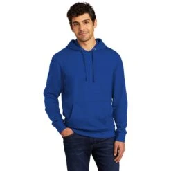 District Men's Deep Royal V.I.T. Fleece Hoodie -Best Clothing Shop DT6100 Deep Royal HTF