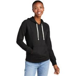 District Women's Black Re-Fleece Hoodie -Best Clothing Shop DT8101 Black HTF