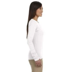 Econscious Women's White Organic Cotton Classic Long-Sleeve T-Shirt -Best Clothing Shop EC3500 White HTS