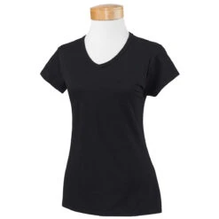 Gildan Women's Black SoftStyle 4.5 Oz. Fitted V-Neck T-Shirt
