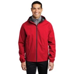 Port Authority Men's Deep Red Essential Rain Jacket -Best Clothing Shop J407 Deep Red HTF