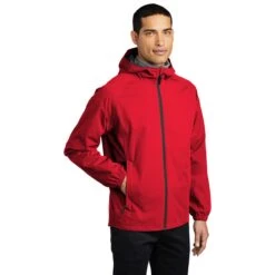 Port Authority Men's Deep Red Essential Rain Jacket -Best Clothing Shop J407 Deep Red HTS
