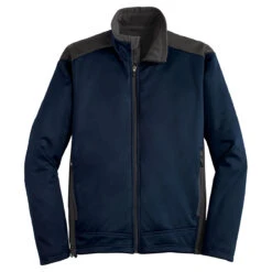 Port Authority Men's Navy/Graphite Two-Tone Soft Shell Jacket