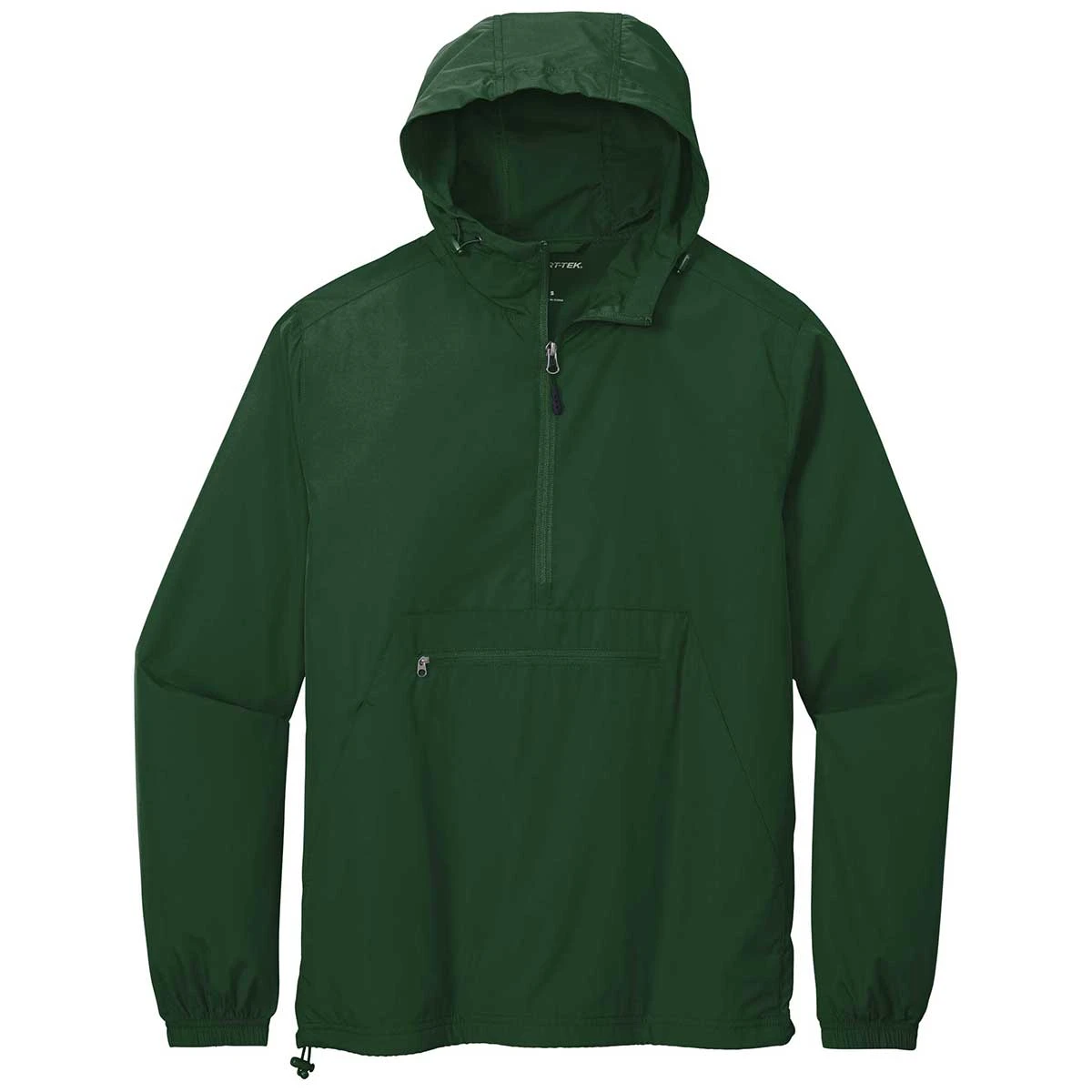 Sport-Tek Men's Forest Green Packable Anorak 1 Sport-Tek Men's Forest Green Packable Anorak
