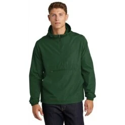 Sport-Tek Men's Forest Green Packable Anorak 9 Sport-Tek Men's Forest Green Packable Anorak -Best Clothing Shop JST66 Forest Green HTF