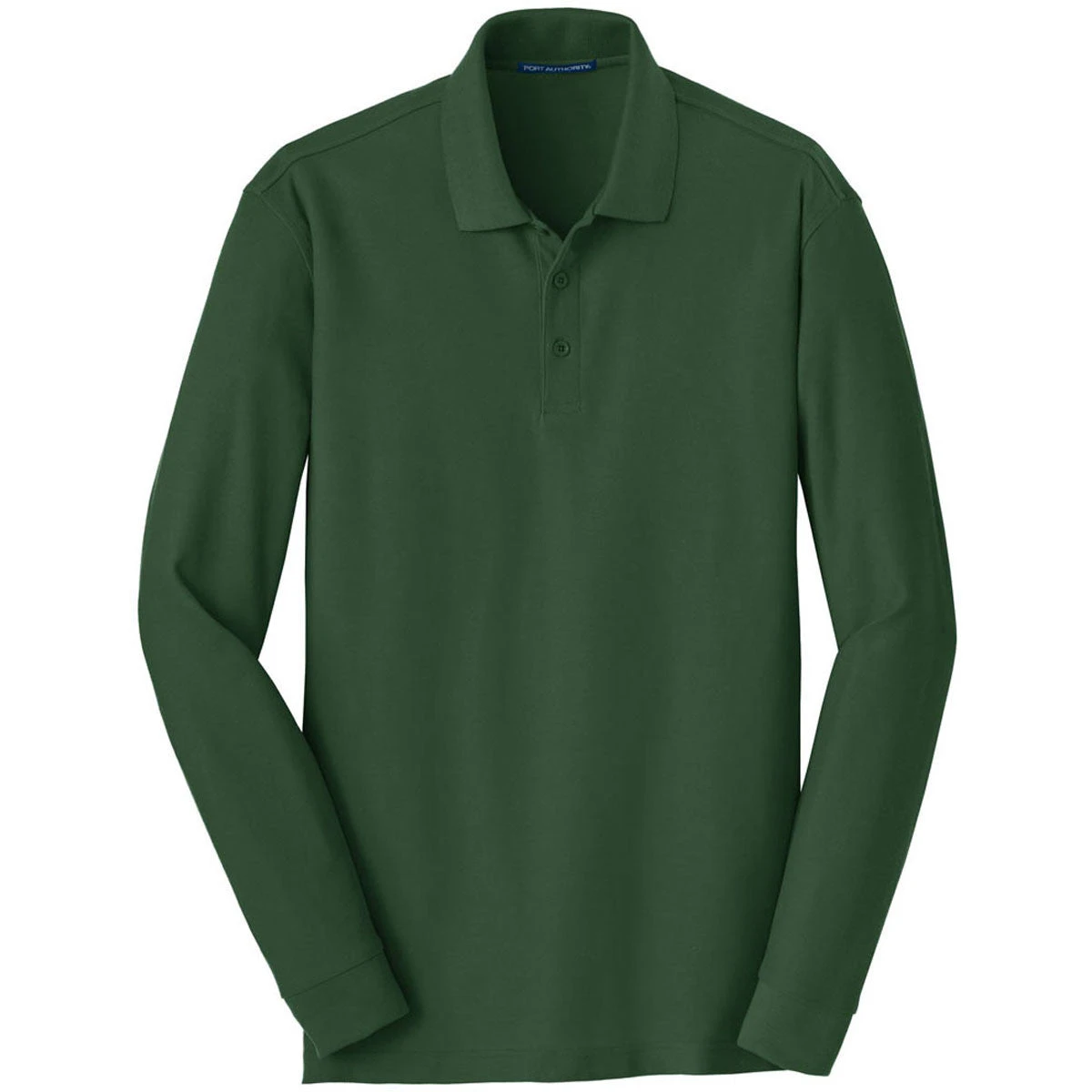 Port Authority Men's Deep Forest Green Long Sleeve Core Classic Pique Polo 1 Port Authority Men's Deep Forest Green Long Sleeve Core Classic Pique Polo