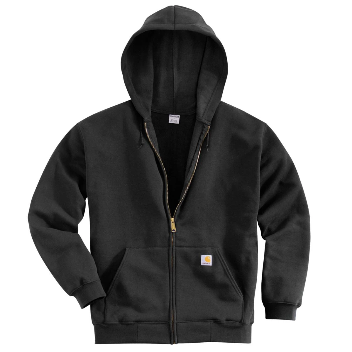 Carhartt Men's Black Midweight Hooded Zip Front Sweatshirt 1 Carhartt Men's Black Midweight Hooded Zip Front Sweatshirt