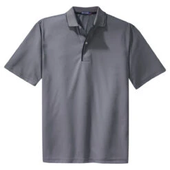 Sport-Tek Men's Steel/Black Dri-Mesh Polo With Tipped Collar And Piping