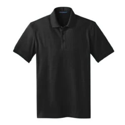 Port Authority Men's Black Stretch Pique Polo