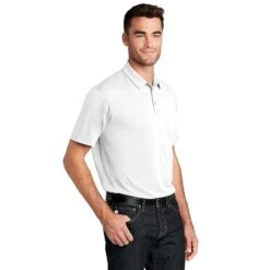Port Authority Men's White UV Choice Pique Polo -Best Clothing Shop K750 White HTS