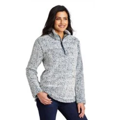 Port Authority Women's Navy Heather Cozy 1/4 Zip Fleece -Best Clothing Shop L130 Navy Hthr HTS