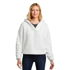 Port Authority Women's Marshmallow Cozy Fleece Hoodie -Best Clothing Shop L132 Marshmallow HTF