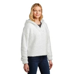 Port Authority Women's Marshmallow Cozy Fleece Hoodie -Best Clothing Shop L132 Marshmallow HTS