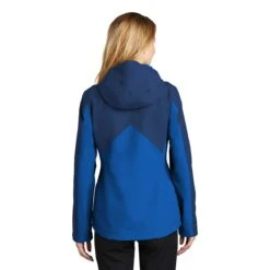 Port Authority Women's Estate Blue/Cobalt Blue Tech Rain Jacket -Best Clothing Shop L406 Estate Blue Cobalt Blue HTB