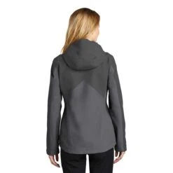 Port Authority Women's Storm Grey/Shadow Grey Tech Rain Jacket -Best Clothing Shop L406 Storm Grey Shadow Grey HTB