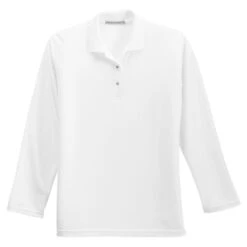 Port Authority Women's White Long Sleeve Silk Touch Polo