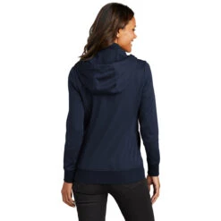 Port Authority Women's River Blue Navy Smooth Fleece Hooded Jacket -Best Clothing Shop L814 RiverBlNv HTB