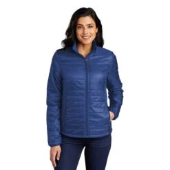Port Authority Women's Cobalt Blue Packable Puffy Jacket -Best Clothing Shop L850 Cobalt Blue HTF