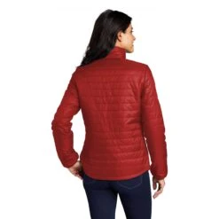 Port Authority Women's Fire Red/ Graphite Packable Puffy Jacket -Best Clothing Shop L850 Fire Red Graph HTB
