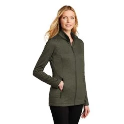 Port Authority Women's Deep Olive Heather Collective Striated Fleece Jacket -Best Clothing Shop L905 Deep Olive Heather HTS