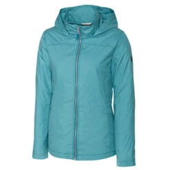 Cutter & Buck Women's Teal Blue WeatherTec Panoramic Packable Jacket