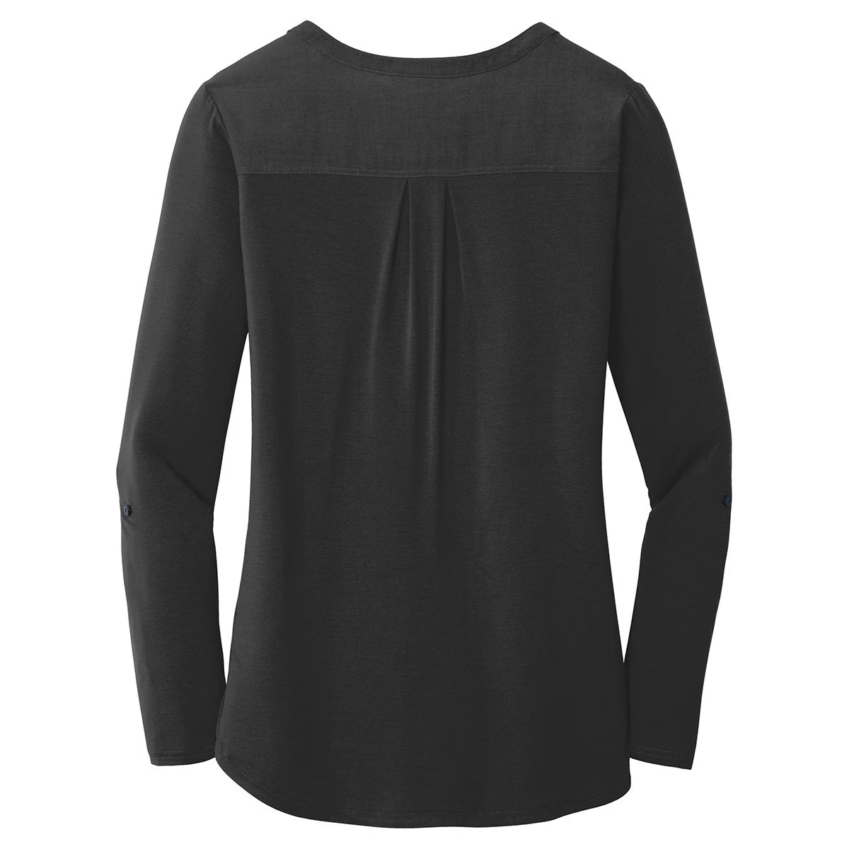 Port Authority Women's Black Concept Henley Tunic 2 Port Authority Women's Black Concept Henley Tunic - Image 2