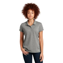 New Era Women's Shadow Grey Twist Slub Polo -Best Clothing Shop LNEA301 Shadow Grey Twist HTF