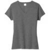 Port & Company Women's Graphite Heather Tri-Blend V-Neck Tee