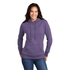 Port & Company Women's Heather Purple Core Fleece Pullover Hoodie -Best Clothing Shop LPC78H Heather Purple HTF