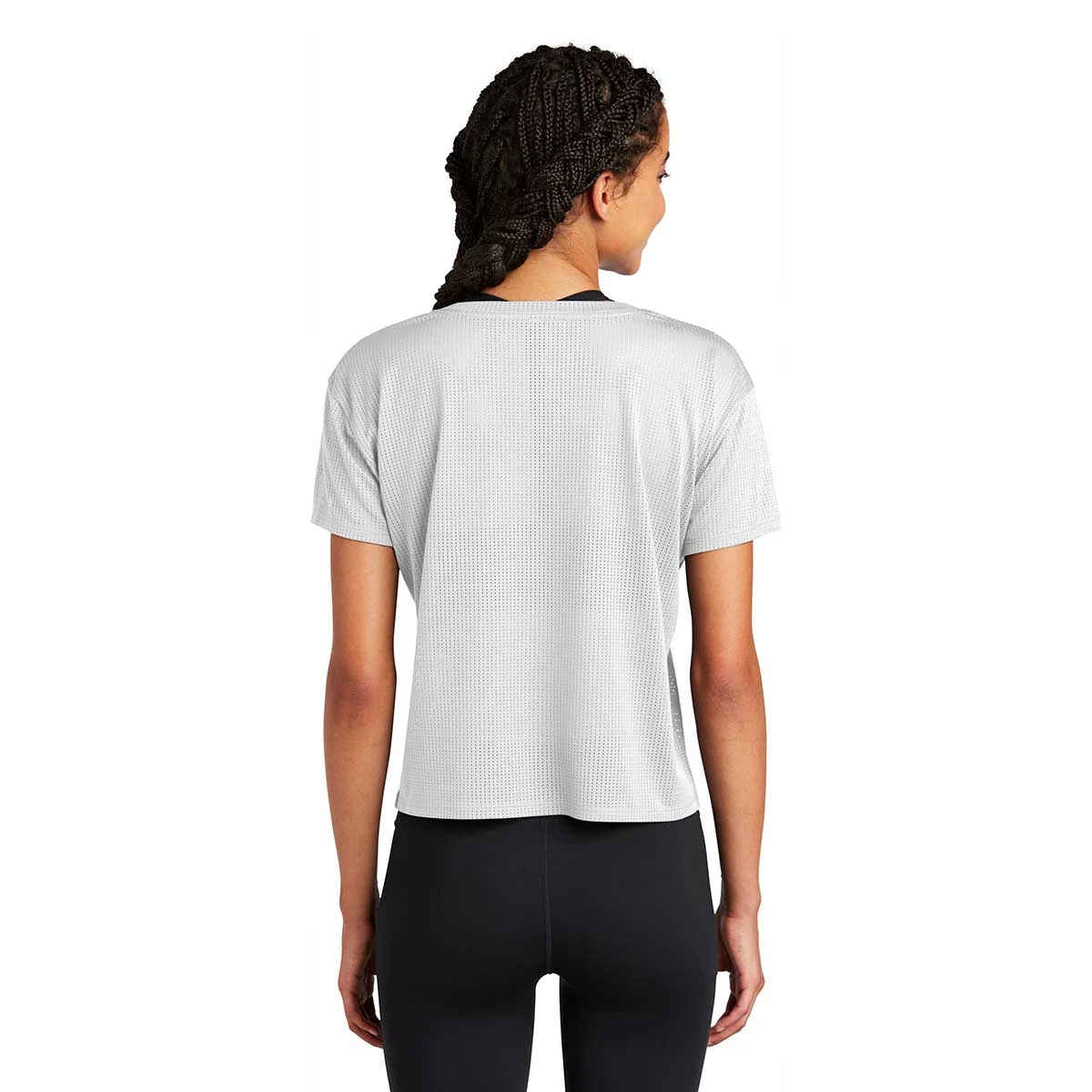 Sport-Tek Women's White PosiCharge Tri-Blend Wicking Draft Crop Tee 5 Sport-Tek Women's White PosiCharge Tri-Blend Wicking Draft Crop Tee - Image 5