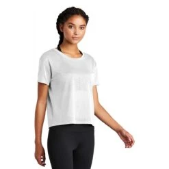 Sport-Tek Women's White PosiCharge Tri-Blend Wicking Draft Crop Tee 11 Sport-Tek Women's White PosiCharge Tri-Blend Wicking Draft Crop Tee -Best Clothing Shop LST411 White HTS