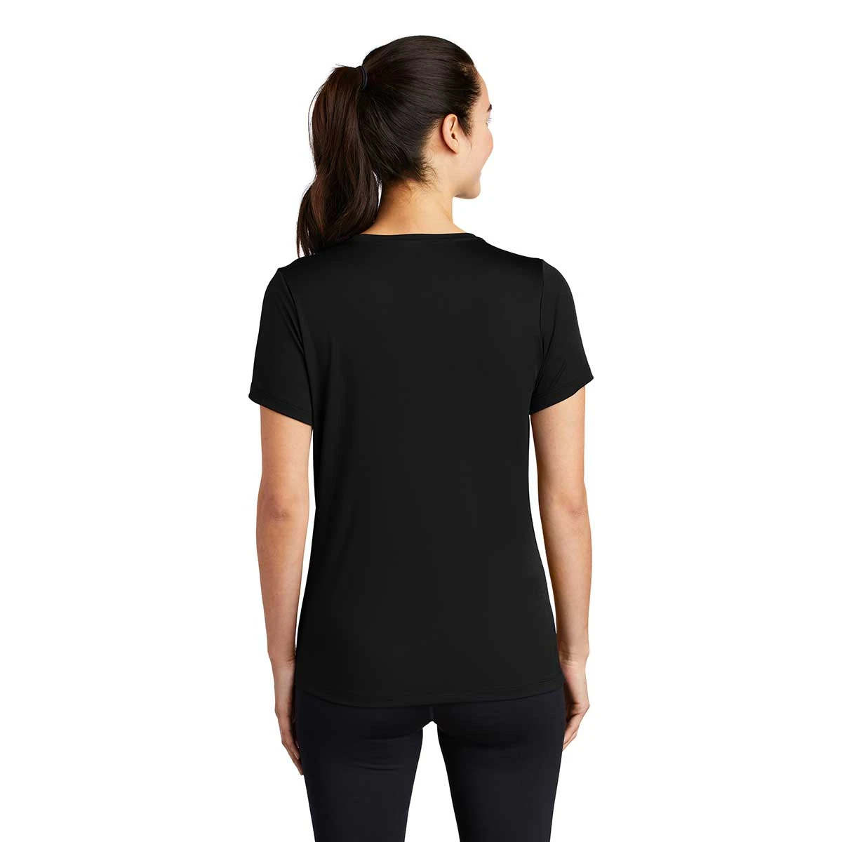 Sport-Tek Women's Black Posi-UV Pro Scoop Neck Tee 5 Sport-Tek Women's Black Posi-UV Pro Scoop Neck Tee - Image 5