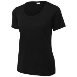 Sport-Tek Women's Black Posi-UV Pro Scoop Neck Tee 8 Sport-Tek Women's Black Posi-UV Pro Scoop Neck Tee -Best Clothing Shop LST420 Black S