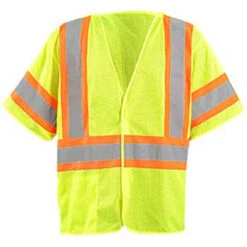 OccuNomix Men's Yellow Mesh Two-Tone 5-Pt. Break-Away Vest