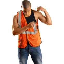 OccuNomix Orange High Visibility Premium Mesh 5-pt. Break-Away Vest