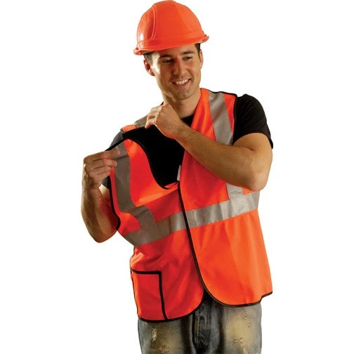 OccuNomix Orange High Visibility Premium Solid 5-pt. Break-Away Safety Vest 1 OccuNomix Orange High Visibility Premium Solid 5-pt. Break-Away Safety Vest