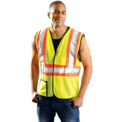 OccuNomix Yellow High Visibility Premium Mesh Two-Tone Safety Vest