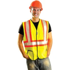 OccuNomix Yellow High Visibility Premium Solid Two-Tone Safety Vests
