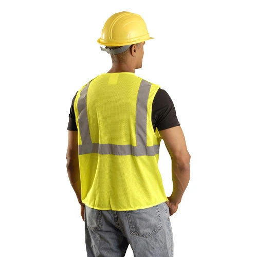 OccuNomix Men's Yellow High Visibility Classic Mesh 5-pt. Break-Away Safety Vest 2 OccuNomix Men's Yellow High Visibility Classic Mesh 5-pt. Break-Away Safety Vest - Image 2