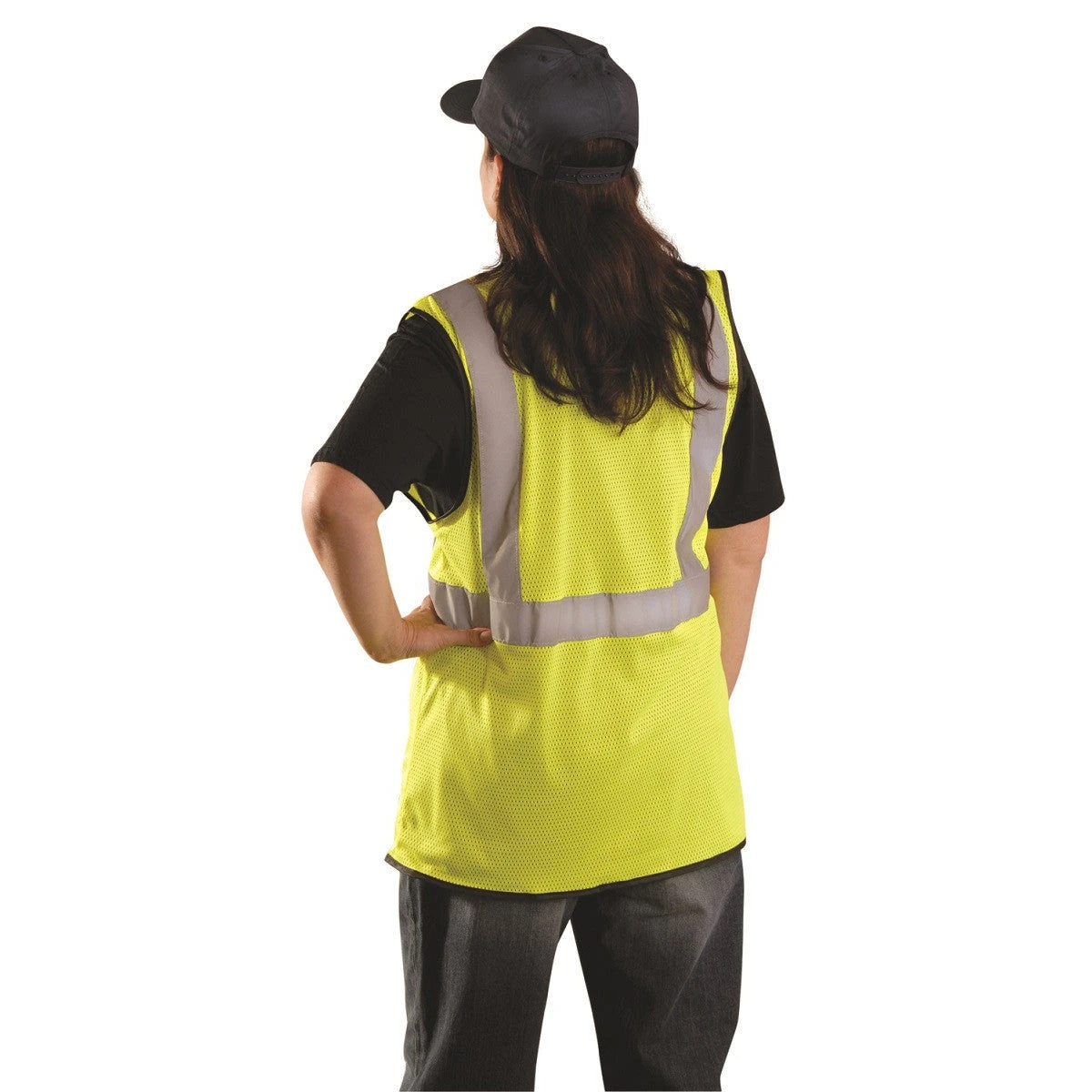 OccuNomix Women's Yellow High Visibility Classic Mesh Standard Safety Vest 2 OccuNomix Women's Yellow High Visibility Classic Mesh Standard Safety Vest - Image 2