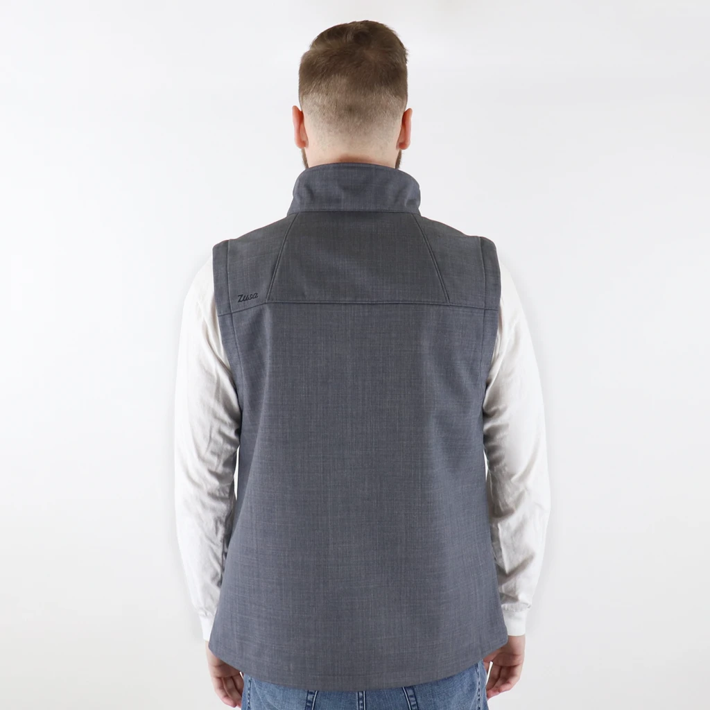 Zusa Men's Charcoal Cross-Hatch Wanderlust Vest 4 Zusa Men's Charcoal Cross-Hatch Wanderlust Vest - Image 4