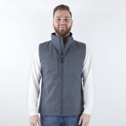 Zusa Men's Charcoal Cross-Hatch Wanderlust Vest 6 Zusa Men's Charcoal Cross-Hatch Wanderlust Vest -Best Clothing Shop M gray front 1