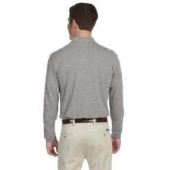 Harriton Men's Grey Heather 5.6 Oz. Easy Blend Long-Sleeve Polo 6 Harriton Men's Grey Heather 5.6 Oz. Easy Blend Long-Sleeve Polo -Best Clothing Shop M265L Grey Heather HTB